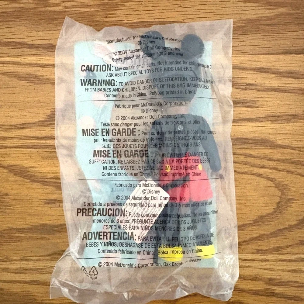 Madame Alexander Mickey Mouse Boy Doll 4 McDonalds Happy‎ Meal Toy 2004 Sealed